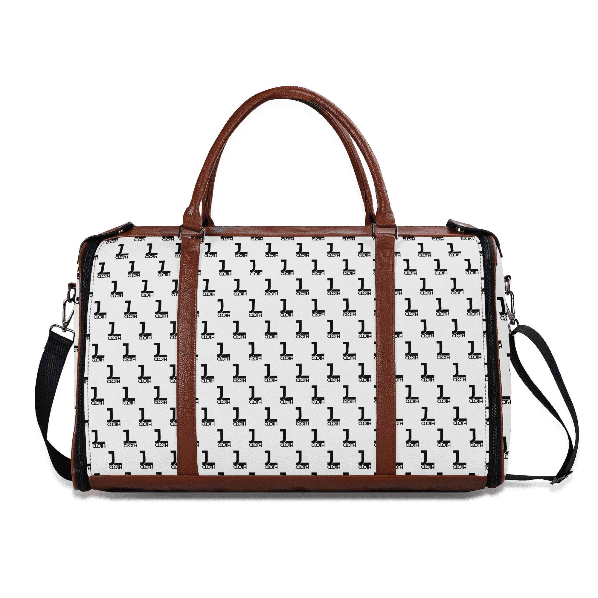 Brauner JL-Weekender aus PU-Leder, ideal als faltbare Reisetasche für Kurztrips.