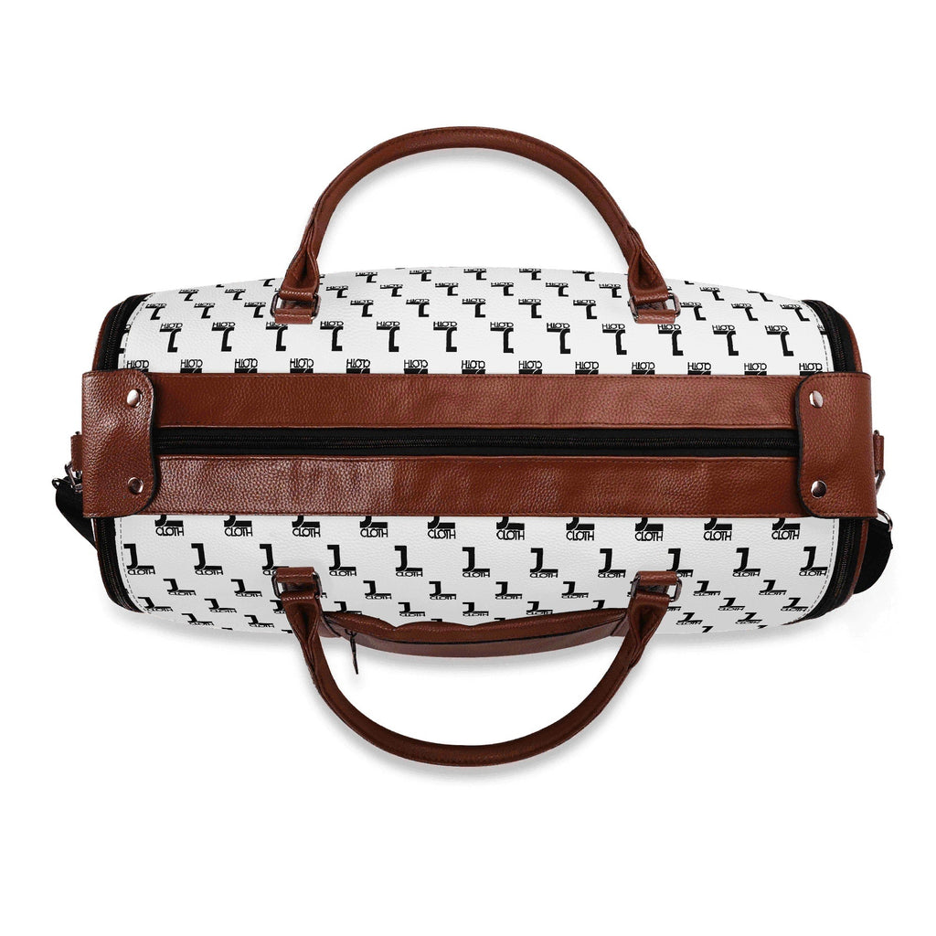 Brauner JL-Weekender obere Ansicht mit schwarzem Reißverschluss