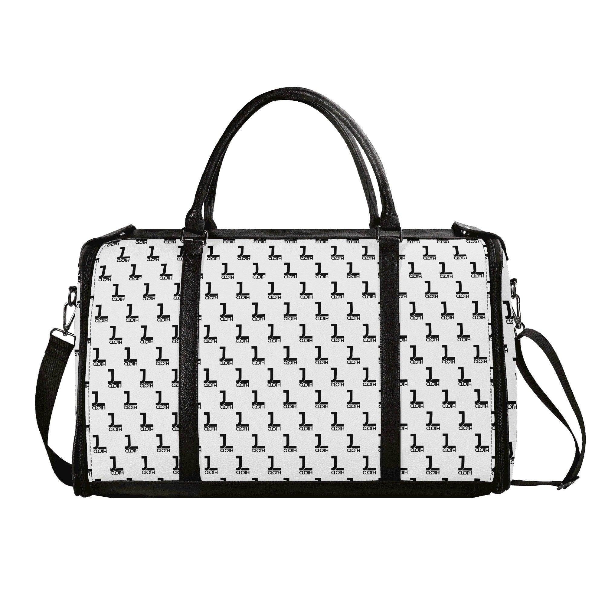 Schwarzer JL-Weekender aus PU-Leder, ideal als faltbare Reisetasche für Kurztrips.