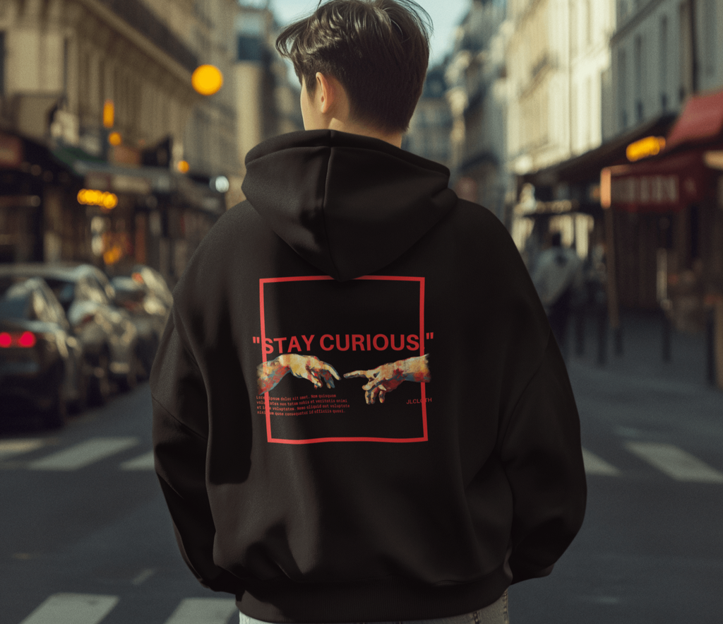 ,,Stay Curious'' - Oversized Zipper Hoodie - JLclothHoodie