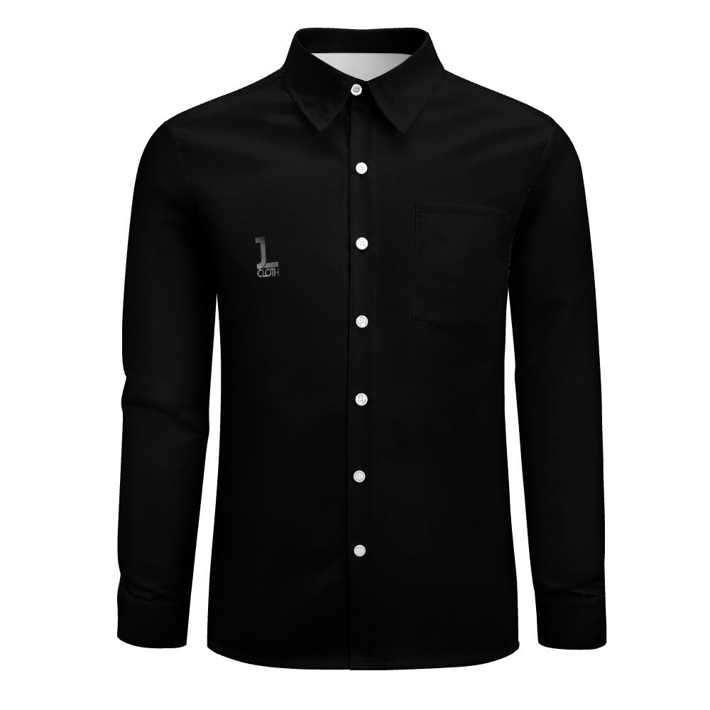 Peach Velvet Casual One Pocket Long Sleeve Shirt - JLcloth