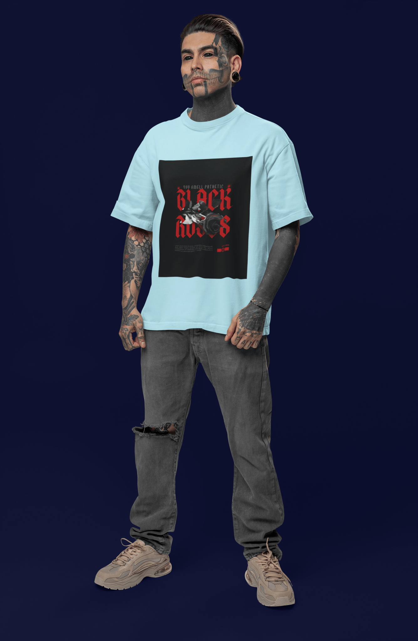 ,,Black Rose'' - Oversized Shirt - JLclothT-Shirt